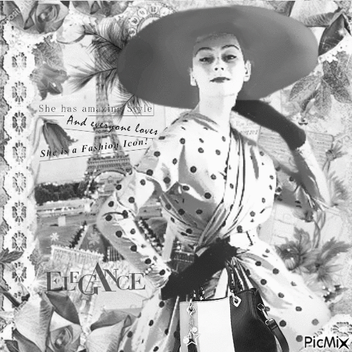 Woman vintage Paris - GIF animé gratuit