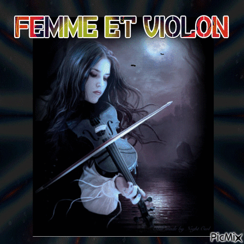 Femme et violon - Bezmaksas animēts GIF