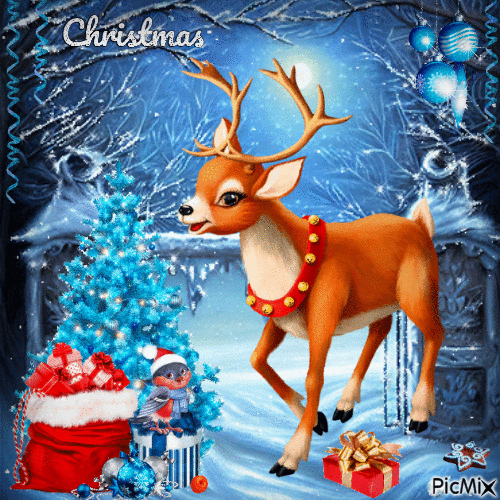 christmas deer - Безплатен анимиран GIF