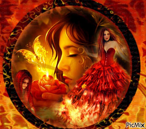 lady on fire - gratis png