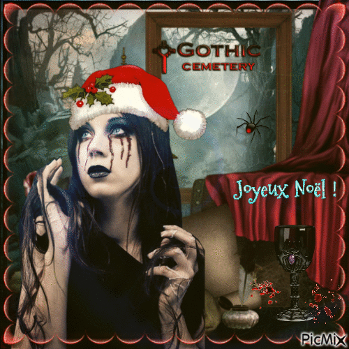 Femme gothic Pour noël - Free animated GIF