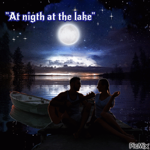 lago de noche - Безплатен анимиран GIF