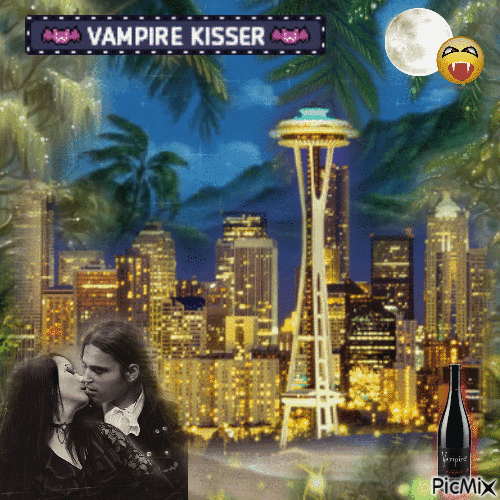 Vampire Kisser In Seattle 2022 - GIF เคลื่อนไหวฟรี