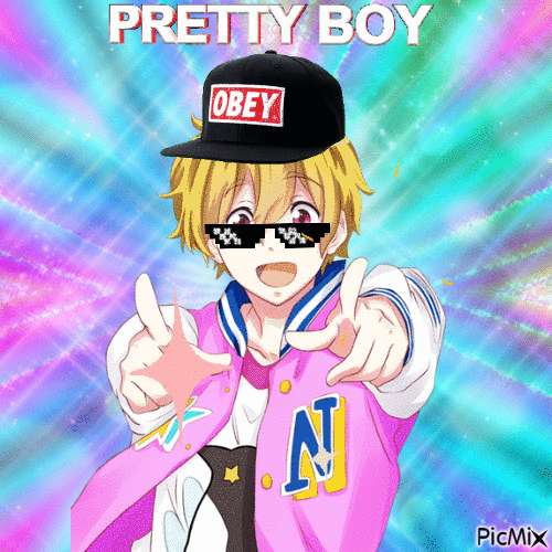 Pretty Sparkle Anime Boy - Ingyenes animált GIF