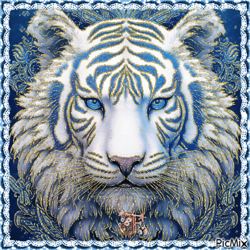 Le Tigre blanc  💙💙💙 - Free animated GIF
