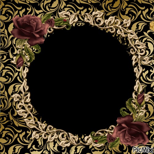 Gold And Rose Deco Frame x01x (JIGGURL_PIXMIXR) - 無料png