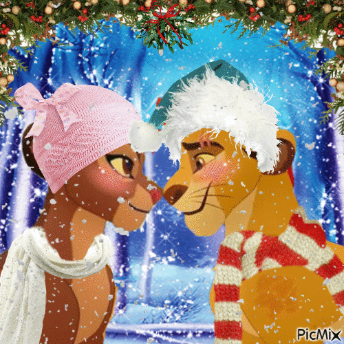 Kion and Rani in Winter - Free animated GIF