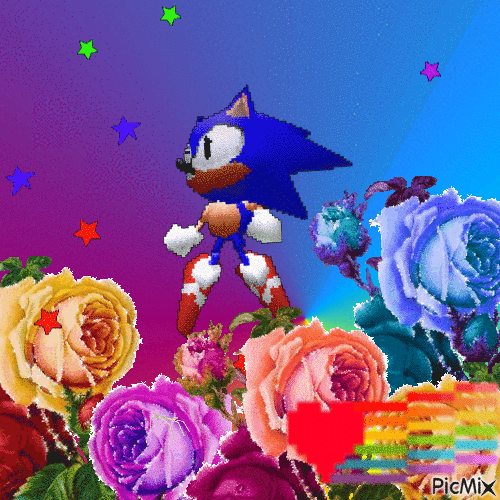 Sonic in the Garden - Ilmainen animoitu GIF
