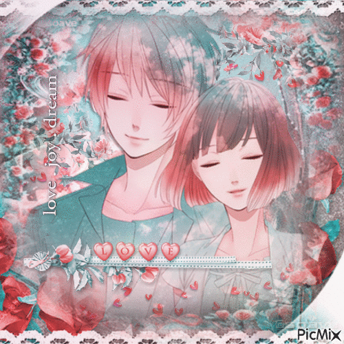 Anime couple love - Gratis geanimeerde GIF