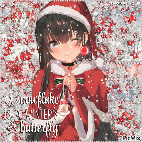 A Snowflake is a Winter's Butterfly - GIF animé gratuit
