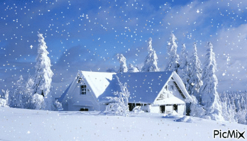 house snow - GIF animé gratuit
