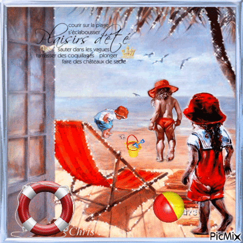 Les enfants a la plage - Nemokamas animacinis gif