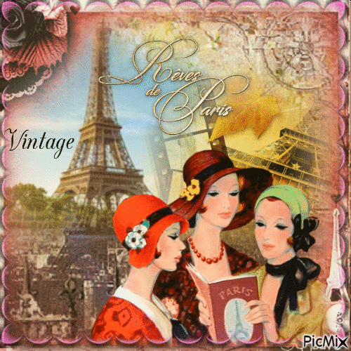 Femme Vintage à Paris - Bezmaksas animēts GIF
