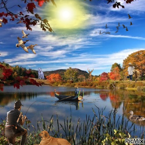 Great fall Day To Fish - gratis png