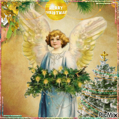 vintage christmas angel - Gratis geanimeerde GIF