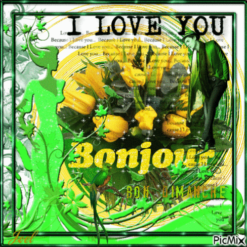 i love you bonjour bon dimanche - Zdarma animovaný GIF