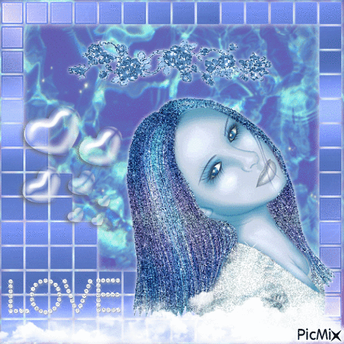 blue girl love - Δωρεάν κινούμενο GIF