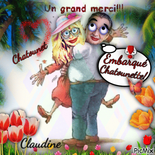 Chatounet et Chatounette - GIF animado gratis