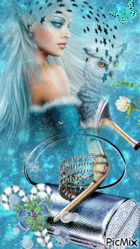 Femme en bleu - Darmowy animowany GIF