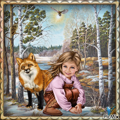 Le renard et la petite fille - Contest - GIF animé gratuit