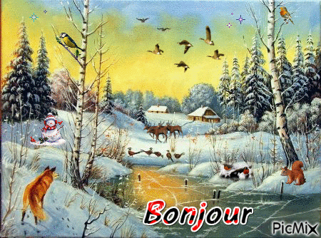 bonjour renard - 無料のアニメーション GIF