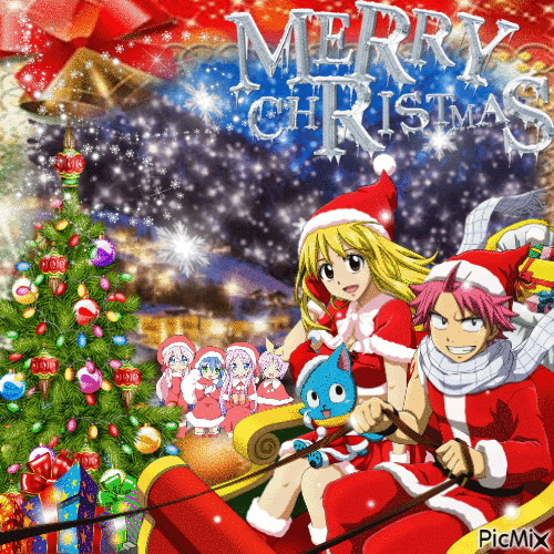 Merry Christmas Manga - Free animated GIF