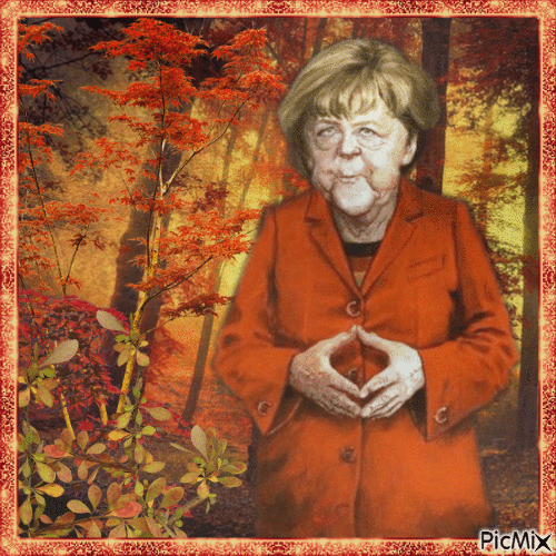Karikatur von einem Promi... Merkel - Бесплатный анимированный гифка