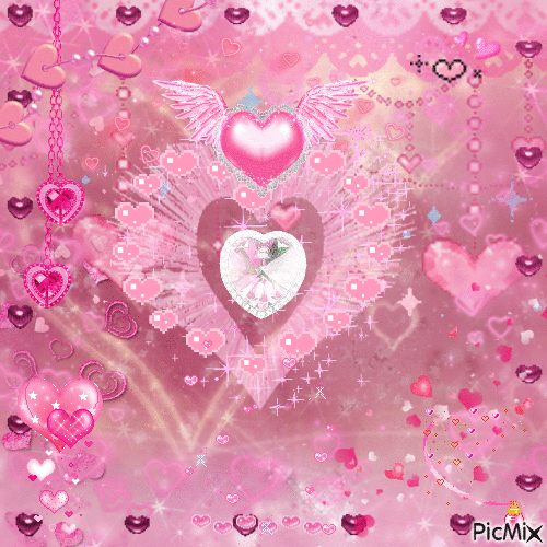 Pink Hearts - Бесплатни анимирани ГИФ