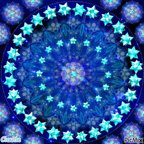 Mandala blue - Бесплатный анимированный гифка