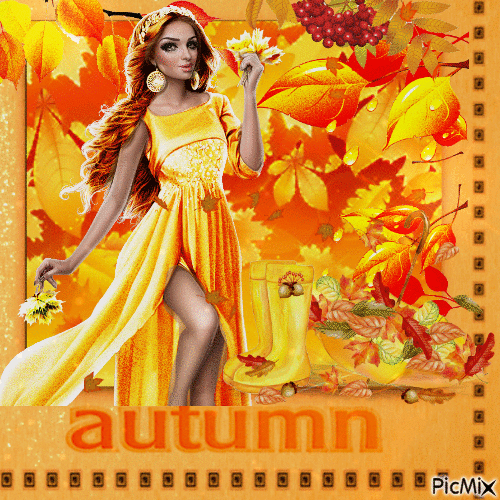 Herbst in Gelb - Animovaný GIF zadarmo