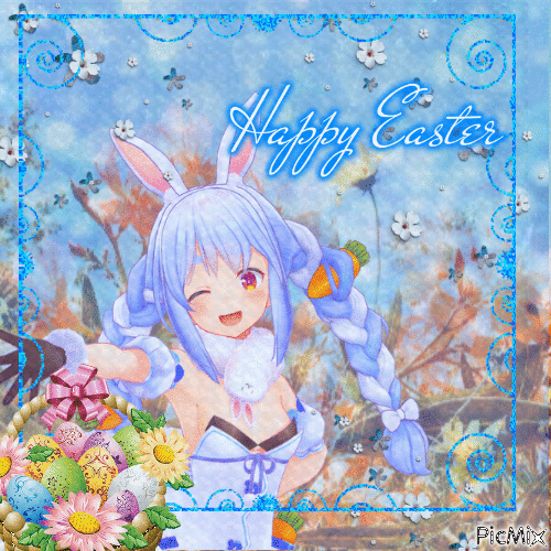 Happy Easter Peko - Безплатен анимиран GIF