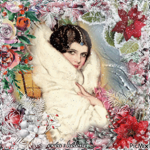Portrait vintage hivernal - Бесплатни анимирани ГИФ