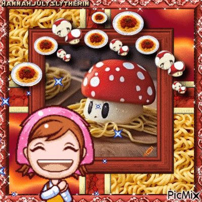 {{Cooking Mama Approves Mushroom Spaghetti} - Free animated GIF