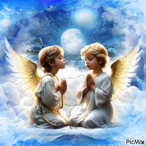 Dos ángeles - GIF animado gratis