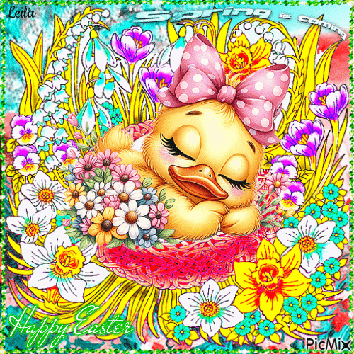 Spring is coming. Happy Easter - GIF animé gratuit