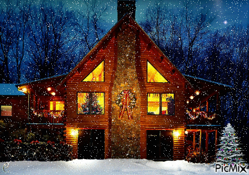 Christmas House - Zdarma animovaný GIF