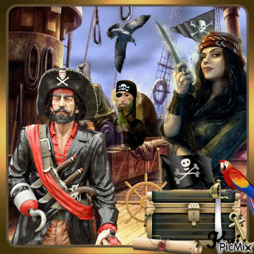 Les pirates - Gratis animerad GIF
