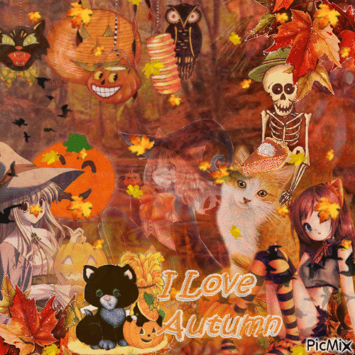 autumn love - GIF animé gratuit
