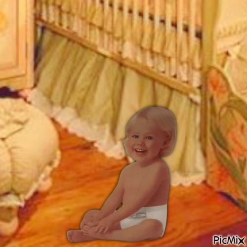 Baby sitting in nursery - безплатен png