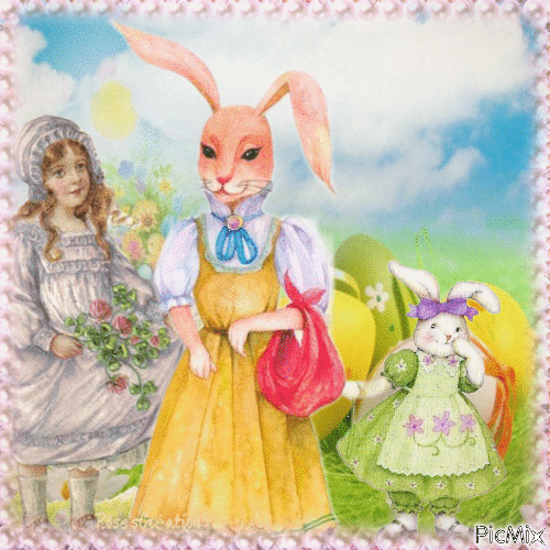 Concours : Fantaisie de printemps avec lapin - Free animated GIF