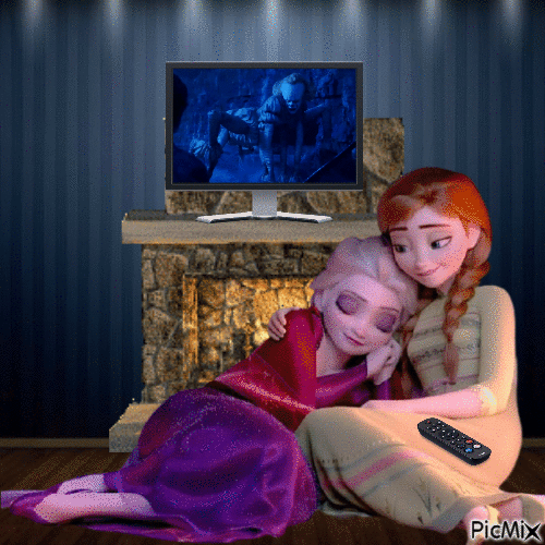 Me and Christy Watching "It" - Darmowy animowany GIF