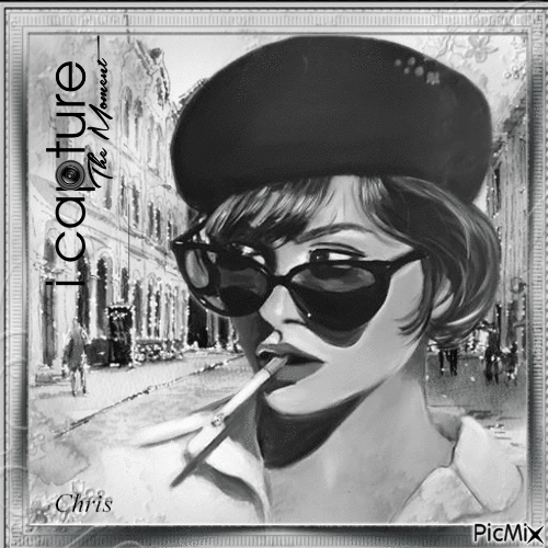 Dame avec cigarette - Δωρεάν κινούμενο GIF