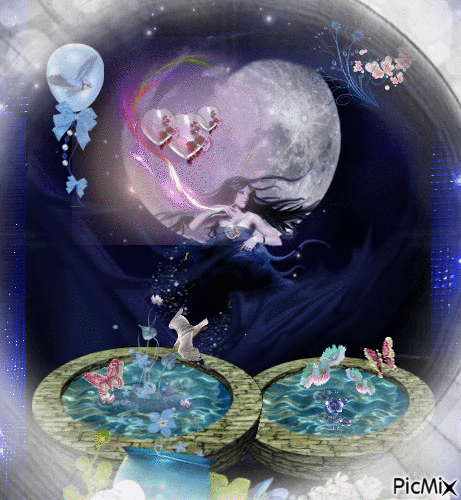 deitada na lua - Zdarma animovaný GIF