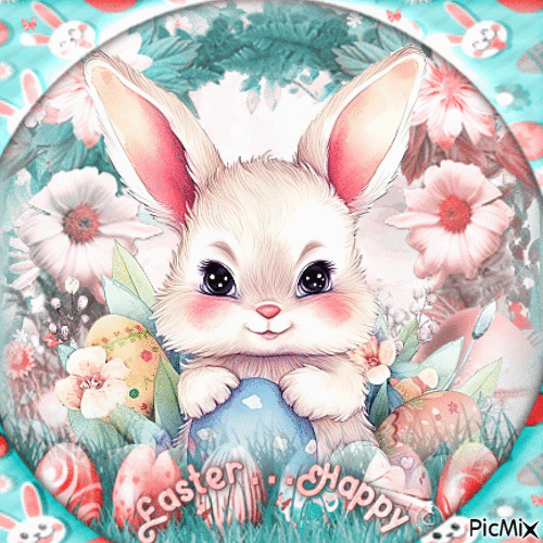 Pastel bunny - Бесплатный анимированный гифка