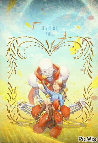 Undertale- Frisk & Papyrus : "Be with you Frisk" - GIF animate gratis