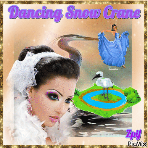 Dancing Snow crane - Animovaný GIF zadarmo