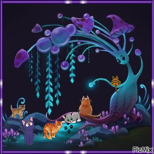sureal cat world - Darmowy animowany GIF