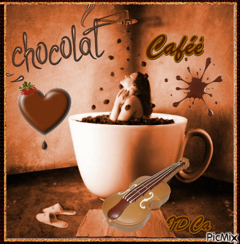 Café ou chocolat - GIF animado grátis