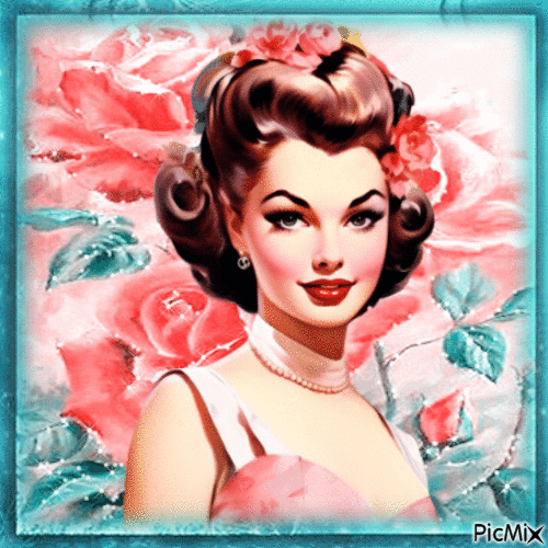 Femme vintage...concours - Free animated GIF
