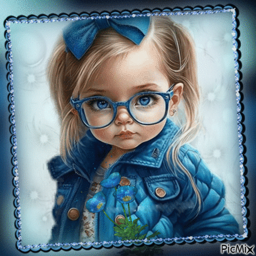 Petite fille avec des lunettes. - GIF animasi gratis